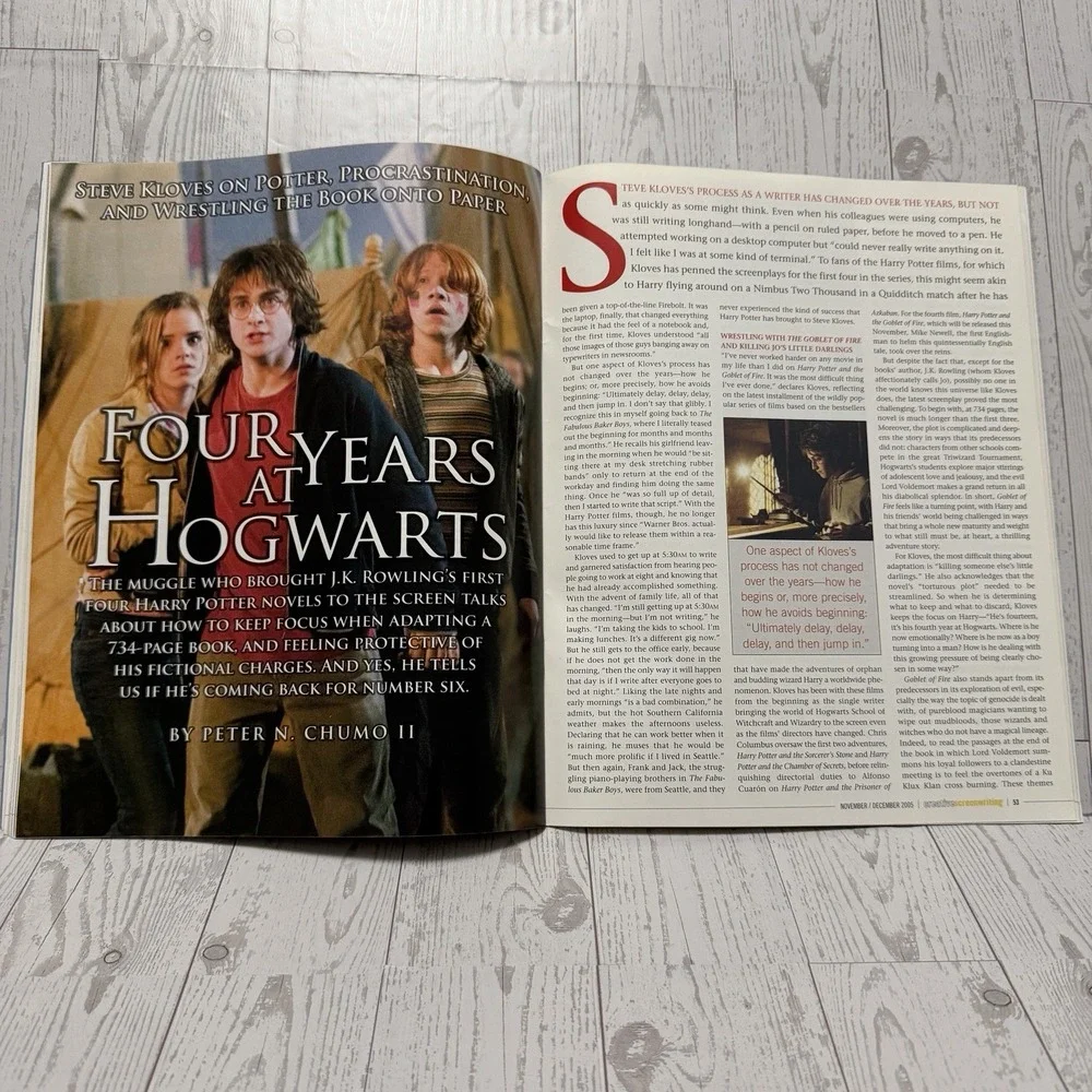 Creative Screenwriting Magazine Harry Potter Goblet Of Fire 2005 Vol 5 #6 Kloves